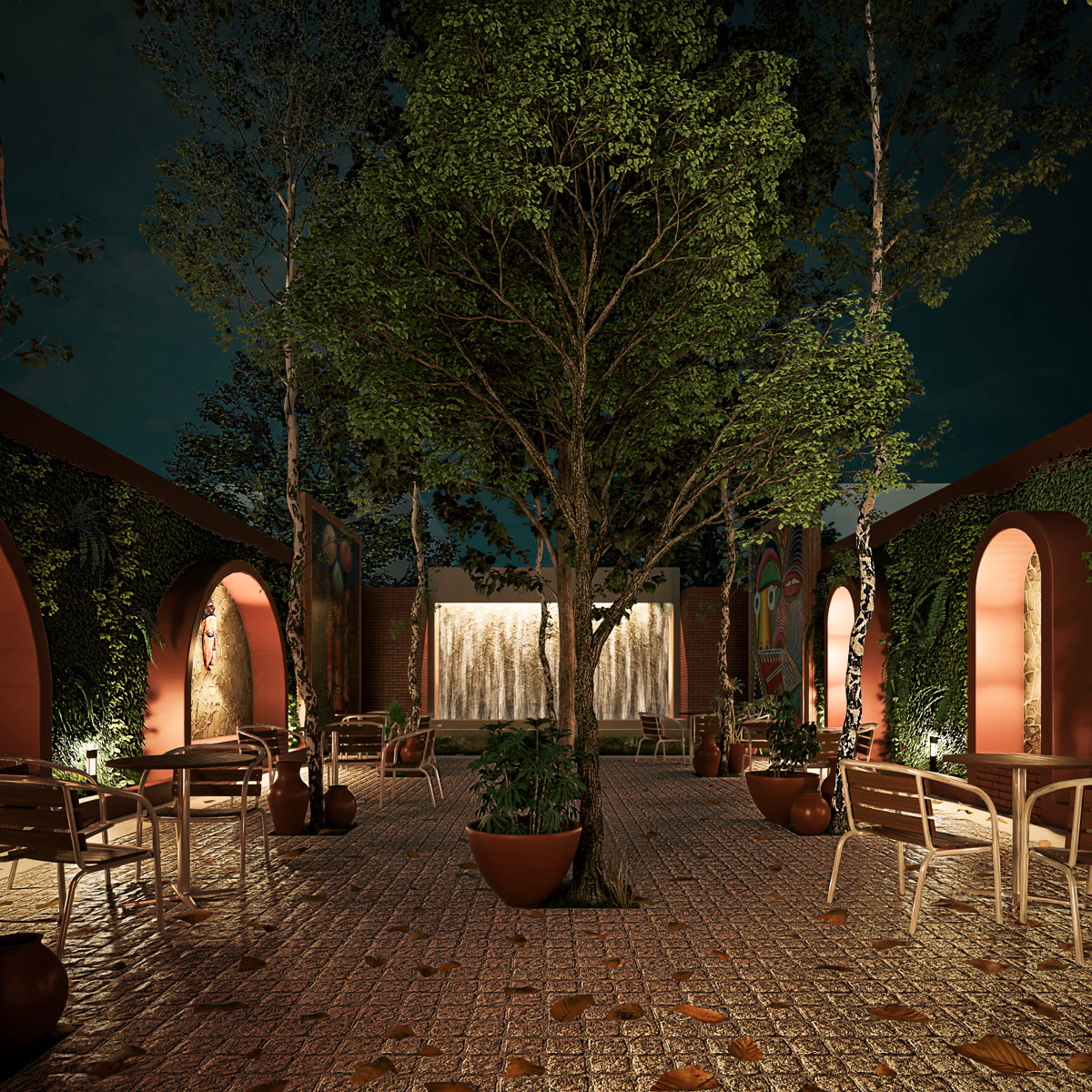 Cour intérieure nuit