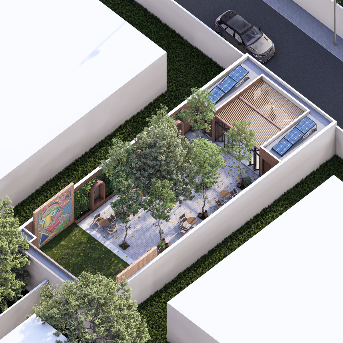 Vue aérienne du Green Rooftop Parc